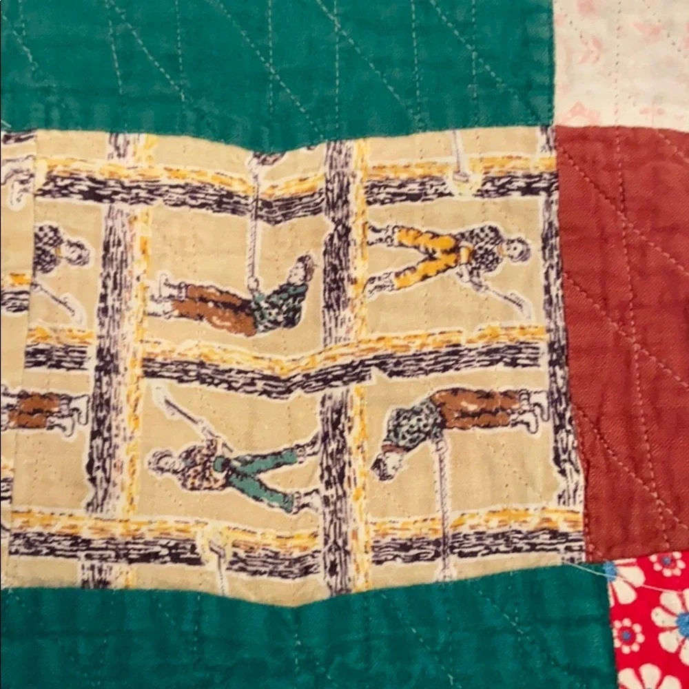 Vintage Handmade Pieced Quilt Reversible